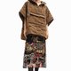 Desigual Lisboa hímzett khaki poncsó 23WAIA09