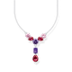 Thomas Sabo Ezüst Y nyaklánc piros lila rózsaszín kövekkel KE2195-477-7-L45V