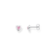 Thomas Sabo Ezüst szív alakú fülbevaló rózsaszín cirkóniával H2271-643-9
