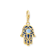 Thomas Sabo Aranyozott ezüst Fatima keze charm kék tűzzománccal 2033-427-1