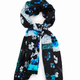 Desigual Patchwork virágos kék sál 24SAWA02