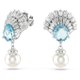 Swarovski Idyllia ezüst színű kagyló fülbevaló kék kristállyal 5680301
