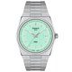 Tissot PRX quartz világos tiffany zöld számlapos karóra T1374101109101