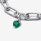 Pandora ékszer ME zöld chakra szív ezüst mini függő charm 793042C03