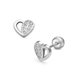 Lisa Áttört szív 14K fehér arany gyerek fülbevaló JTAG-0427-18
