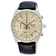 Seiko Chronograph bőrszíjas sárga számlapos karóra SSB383P1