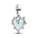Pandora ékszer Barátság opálos szív dupla függő charm 793434C01