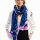 Desigual Face it rectangle kék sál 24WAWA26