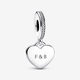 Pandora ékszer  Gravírozható szív ezüst charm cirkóniával 798761C01