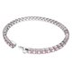 Swarovski Mátrix ezüst színű tenisz karkötő rózsaszín kristályokkal 5648931