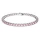 Swarovski Mátrix ezüst színű tenisz karkötő rózsaszín kristályokkal 5648931