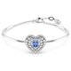 Swarovski Hyperbola ezüst színű karperec kék köves szív medállal 5680393