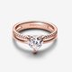 Pandora ékszer Dupla rose gold gyűrű cirkónia szívvel 