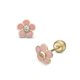 Lisa Rózsaszín köves virág arany gyerek fülbevaló JTAG-0425-18