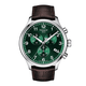Tissot Chrono XL zöld számlapos barna bőr szíjas férfi óra T1166171609200