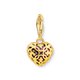 Thomas Sabo Piros szív aranyozott ezüst foglalatban charm 2094-414-10