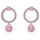 Swarovski Attract rózsaszín kör alakú bedugós fülbevaló 5723565