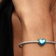 Pandora ékszer Fémes világoskék szív charm 793337C06