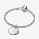 Pandora ékszer Gravírozható kerek ezüst medál cirkóniával 394007C01 Pandora ékszer Gravírozható kerek ezüst medál cirkóniával 394007C01