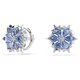 Swarovski Magic ezüst színű hópehely fülbevaló kék kristállyal 5734242