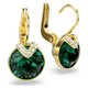Swarovski Bella V csepp alakú arany színű fülbevaló zöld kristállyal 5735389