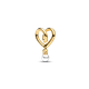 Pandora ékszer Shine szív charm szintetikus gyönggyel 764138C01