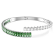 Swarovski Matrix ezüst színű karperec zöld kristállyal 5722461
