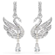 Swarovski Ezüst színű hattyú fülbevaló függő kristállyal 5723388