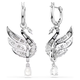 Swarovski Ezüst színű hattyú fülbevaló függő kristállyal 5723388