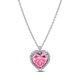 Pandora ékszer Rózsaszín glóriás szív ezüst nyakláncon 394414C01-45