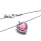 Pandora ékszer Rózsaszín glóriás szív ezüst nyakláncon 394414C01-45
