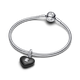 Pandora ékszer Fekete kerámia szív ezüst charm 794424C02