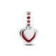 Pandora ékszer Piros muránói üveg dupla ezüst charm 794429C01