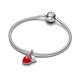 Pandora ékszer Piros muránói üveg dupla ezüst charm 794429C01