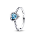 Pandora ékszer Halvány kék kiemelt szív ezüst gyűrű 