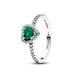 Pandora ékszer Sötét zöld kiemelt szív ezüst gyűrű 