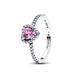Pandora ékszer Halvány lila kiemelt szív ezüst gyűrű 