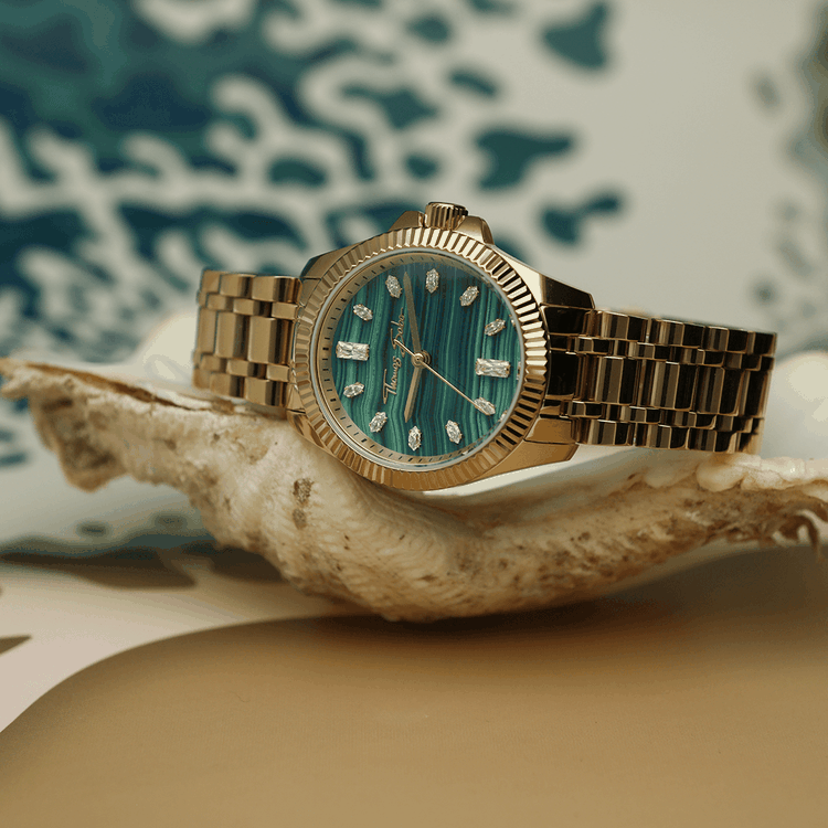 Thomas Sabo Divine Jewellery arany színű női óra malachit számlapos