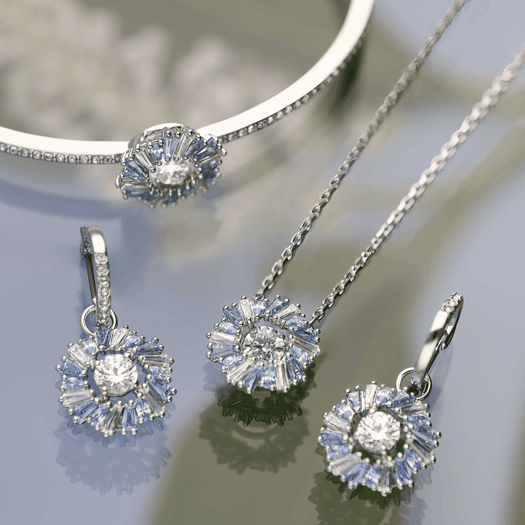 Swarovski Idyllia kék virág nyaklánc