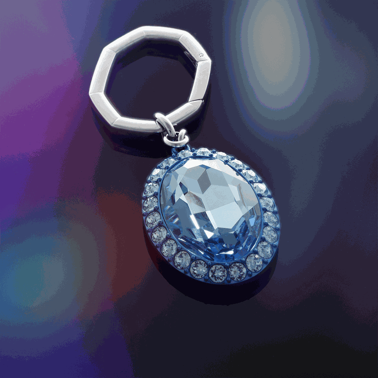 Swarovski kulcstartó nagy kék kristállyal