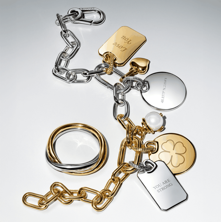 Pandora ékszer Gravírozható téglalap ezüst medál