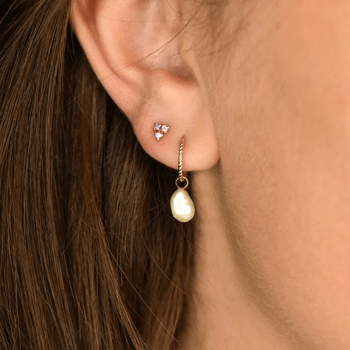 Jackie Gold arany fülbevaló valódi gyöngyökkel Jackie Gold Pearls of Marrakech 14 K arany fülbevaló