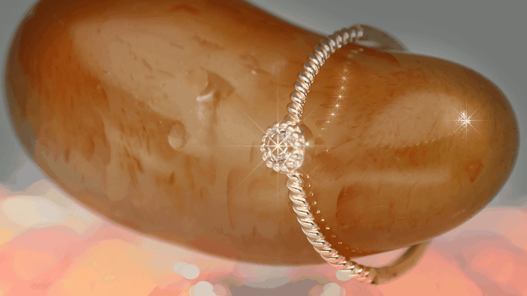 Jackie Gold fehér topáz arany gyűrű Jackie Gold Grimaldi fehér topáz 14K arany gyűrű