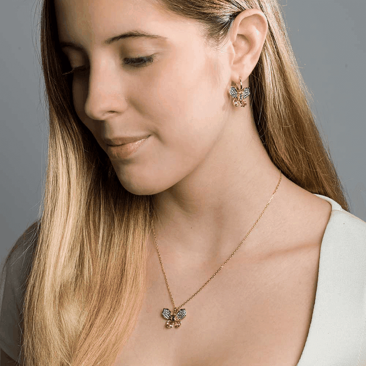 Swarovski Idyllia arany színű pillangós nyaklánc Swarovski Idyllia pillangós nyaklánc