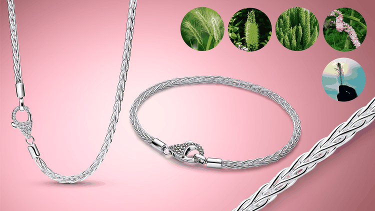 Pandora pávé kapcsos Foxtail nyaklánc és karkötő Pandora pávé kapcsos Foxtail nyaklánc és karkötő elegáns új szezonális ékszerként