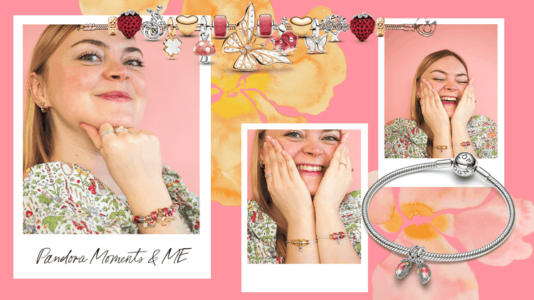 Pandora Moments és ME charmok játékos tavaszi válogatásban Pandora Moments és ME karkötők színes charmokkal, játékos tavaszi összeállításban
