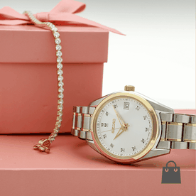 Seiko női óra gyémánttal Nomination karkötővel - szett