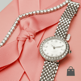 Swarovski Certa női óra Emily fehér köves karkötővel - szett