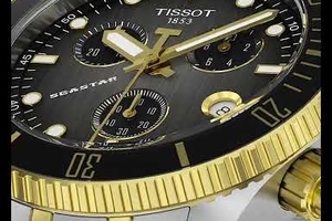 Tissot Seastar 1000 fekete és szürke számlapos quartz chronograph búváróra