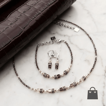 Coeur de Lion Mini cubes mocha mousse ékszer szett - szett